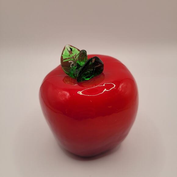 Vintage Blown Art Glass Apple Fruit Thanksgiving Cornucopia Decor - Picture 4 of 5